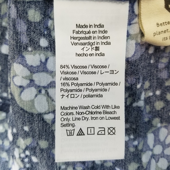 Madewell blue button front floral mini dress size small - Picture 9 of 10